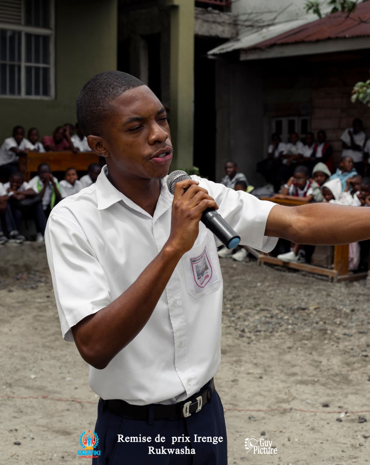 Student performing poetry